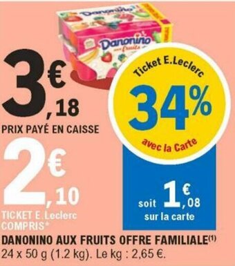 E.Leclerc Danonino aux fruits offre familiale offre