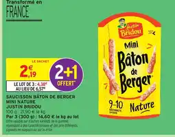 Intermarché Justin bridou mini bâton de berger nature offre