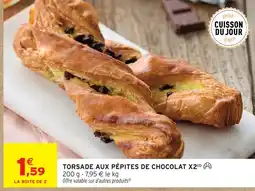Intermarché Torsade aux pépites de chocolat x2 offre