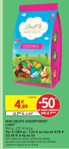 Intermarché Lindt mini oeufs assortiment offre