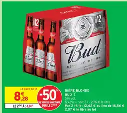 Intermarché Bud bière blonde offre