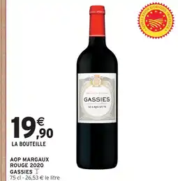 Intermarché Gassies aop margaux rouge 2020 offre