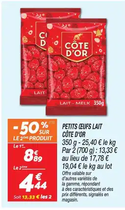 Netto Côte d'or petits œufs lait offre