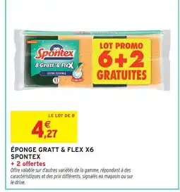 Intermarché Spontex éponge gratt & flex x6 offre