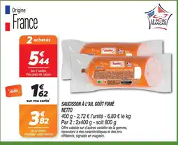 Netto Netto saucisson à l'ail goût fumé offre