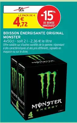Intermarché Monster boisson énergisante original offre