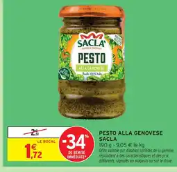 Intermarché Sacla pesto alla genovese offre