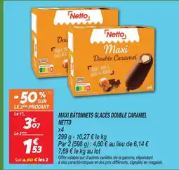 Netto Netto maxi bâtonnets glacés double caramel offre
