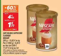 Netto Nescafé café soluble cappuccino classique offre