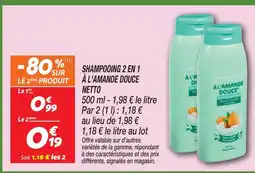Netto Netto shampooing 2 en 1 à l'amande douce offre