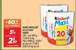Netto Kinder barre chocolatée au lait maxi offre