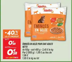 Netto Netto émincés en gelée pour chat adulte offre