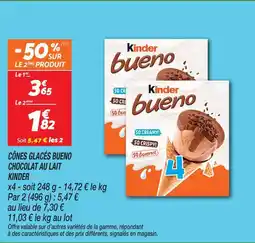 Netto Kinder cônes glacés bueno chocolat au lait offre