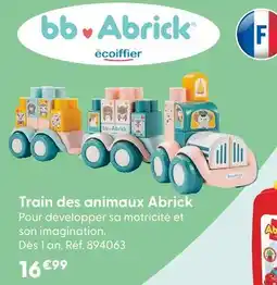 La Grande Récré Bb abrick train des animaux offre