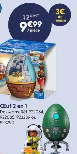 La Grande Récré Playmobil œuf 2 en 1 offre