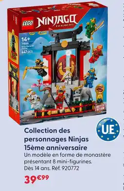 La Grande Récré Lego collection des personnages ninjas 15ème anniversaire offre
