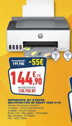 Bureau Vallée Hp imprimante jet d'encre multifonction smart tank 5105 offre