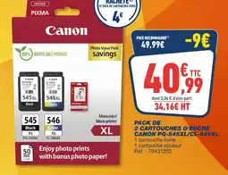 Bureau Vallée Canon pack de 2 cartouches d'encre pg-545xl/cl-546xl offre