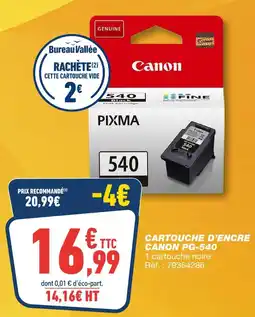 Bureau Vallée Canon cartouche d'encre pg-540 offre