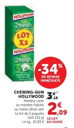 Hyper U Chewing-gum hollywood offre