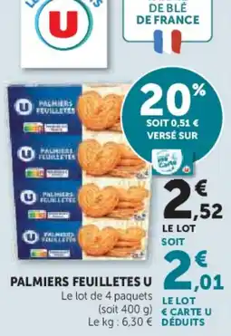 Hyper U Palmiers feuilletes u offre