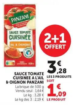 Hyper U Sauce tomate cuisinee a l'ail & oignon panzani offre