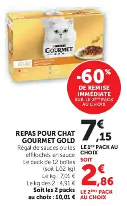 Hyper U Repas pour chat gourmet gold offre