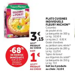 Hyper U Plats cuisines individuels fleury michon offre