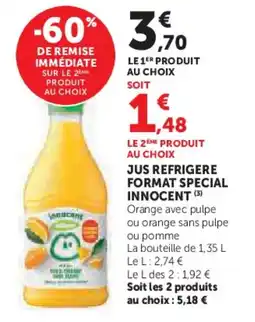 Hyper U Jus refrigere format special innocent offre