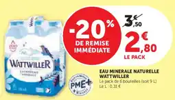 Hyper U Eau minerale naturelle wattwiller offre