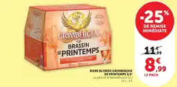 Hyper U Biere blonde grimbergen de printemps 5,5° offre