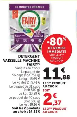 Hyper U Detergent vaisselle machine fairy offre