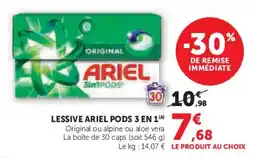 Hyper U Lessive ariel pods 3 en 1 offre