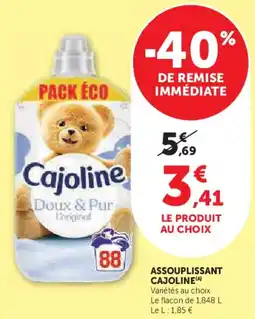 Hyper U Assouplissant cajoline offre