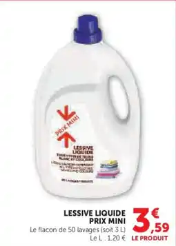 Hyper U Lessive liquide prix mini offre