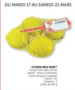 Hyper U Citron prix mini offre