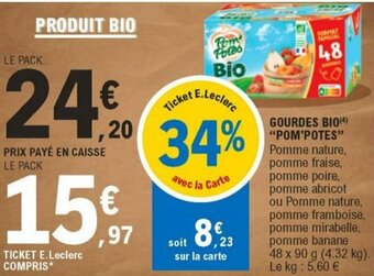 E.Leclerc Gourdes bio "pom'potes" offre
