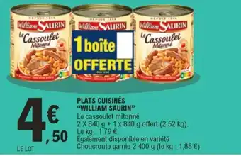 E.Leclerc Plats cuisinaîtres "william saurin" offre
