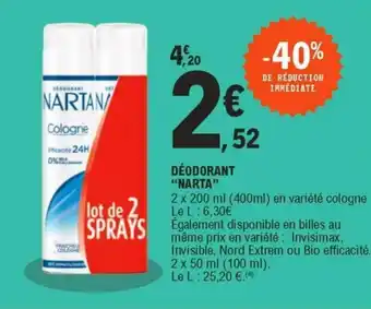 E.Leclerc Déodorant "narta" offre