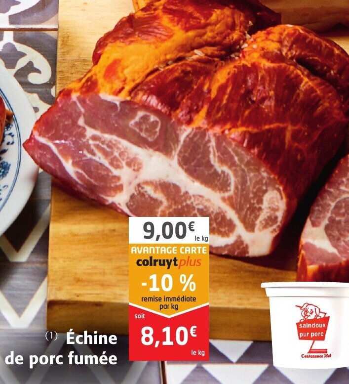 Promo Échine de porc fumée chez Colruyt