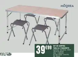 La Foir'Fouille SET DE CAMPING TABLE & 4 TABOURETS offre