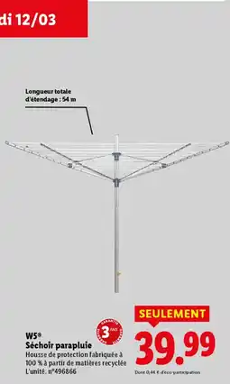 Lidl W5 Séchoir parapluie offre