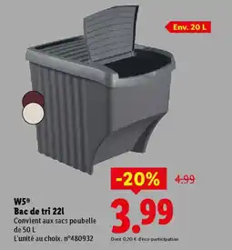 Lidl W5 Bac de tri offre