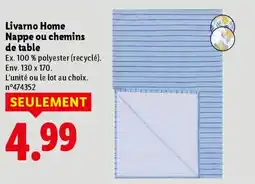 Lidl Livarno Home Nappe ou chemins de table offre