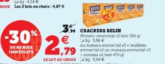 Super U Crackers belin offre