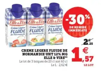 Super U Creme legere fluide de normandie UHT offre
