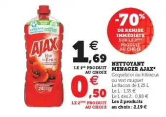 Super U Nettoyant menager ajax offre