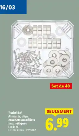 Lidl PARKSIDE Aimants, clips, crochets ou œillets magnétiques offre