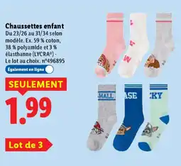 Lidl Chaussettes enfant offre