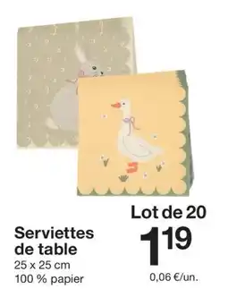 Zeeman Serviettes de table offre